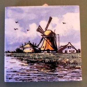 Delft Hand Painted Tile Windmill Farmhouse